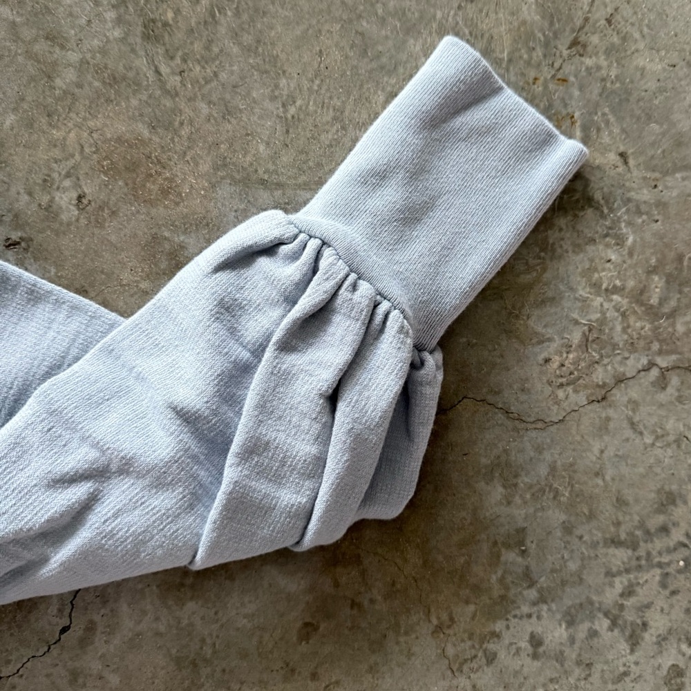 Light Blue Ruffle Shoulder Sweatshirt - Picture 4 of 5